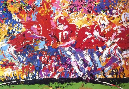 Leroy Neiman Alabama Hand Off